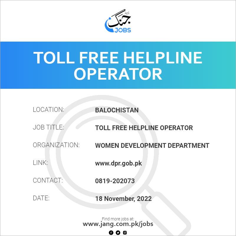 Toll Free Helpline Operator