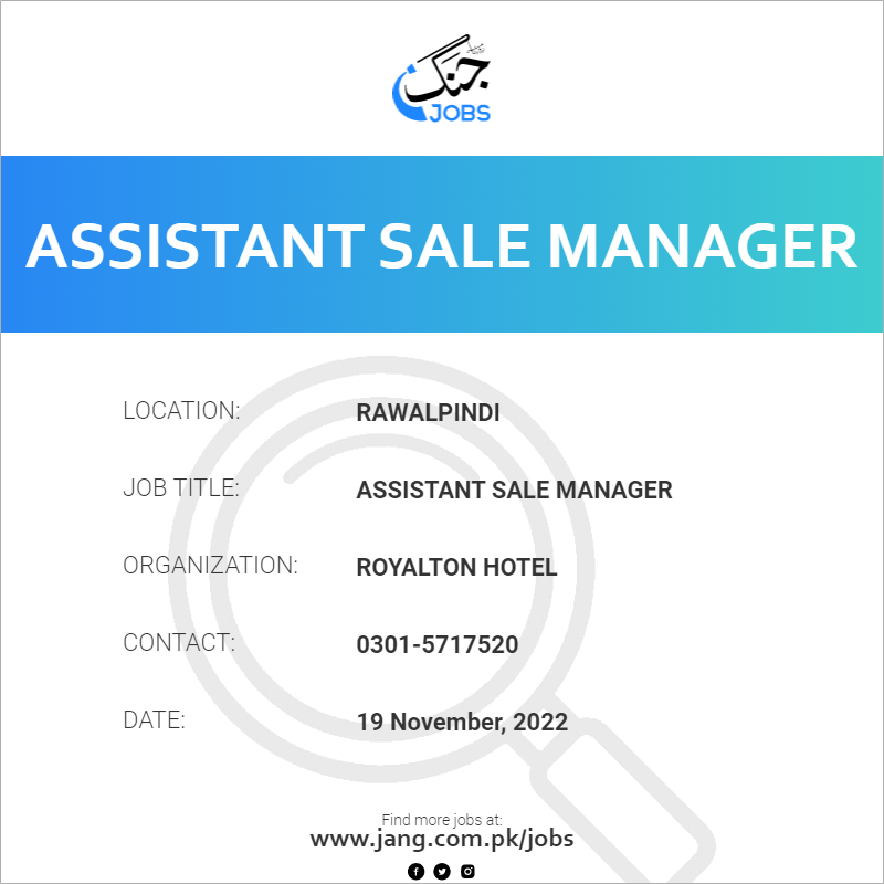 Assistant Sale Manager