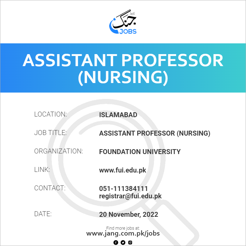 Assistant  Professor (Nursing)