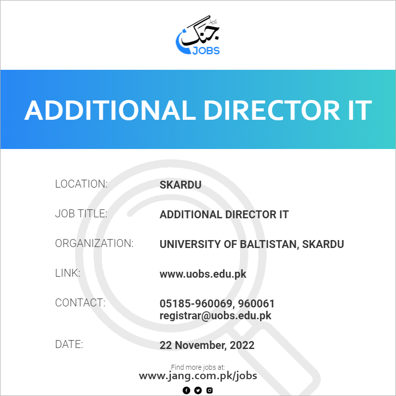 Additional Director IT