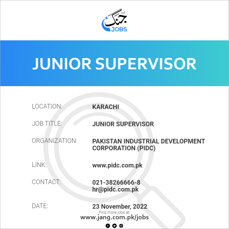 Junior Supervisor