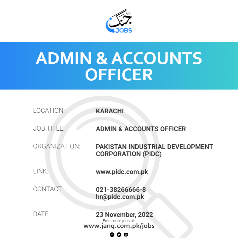 Admin & Accounts Officer