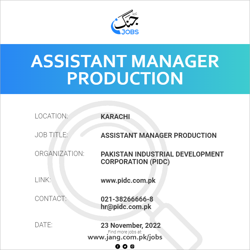 Assistant Manager Production