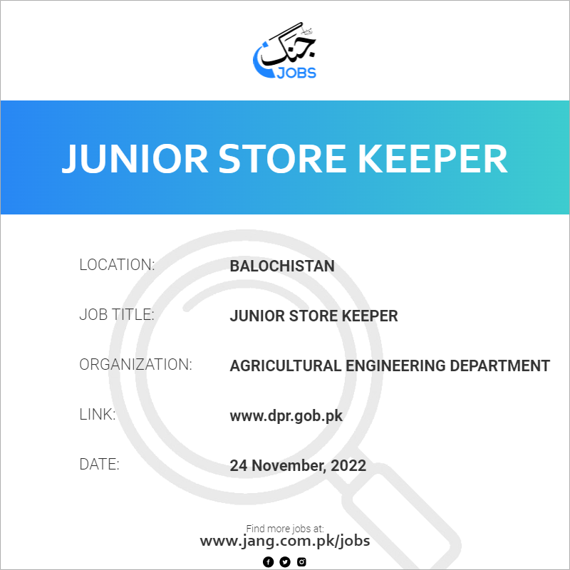 Junior Store Keeper
