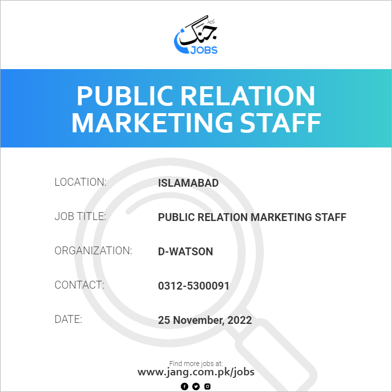 Public Relation Marketing Staff 