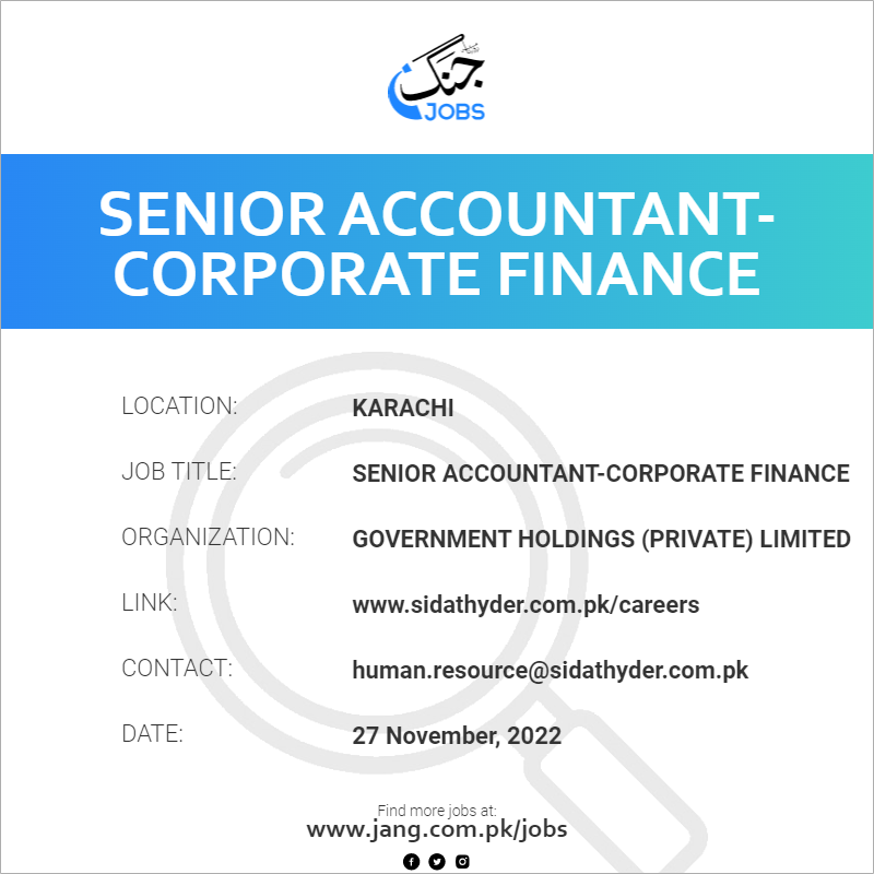 Senior Accountant-Corporate Finance