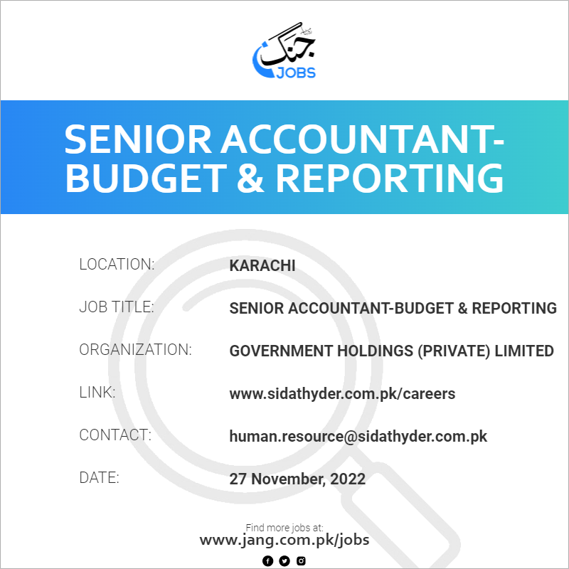 Senior Accountant-Budget & Reporting