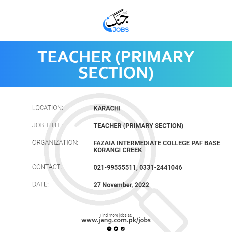 Teacher (Primary Section)