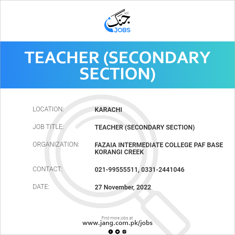 Teacher (Secondary Section)