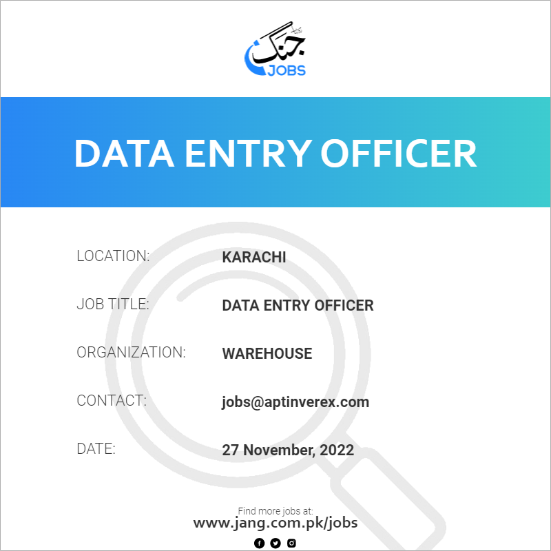 Data Entry Officer