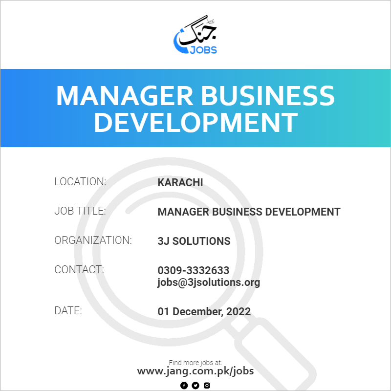 Manager Business Development