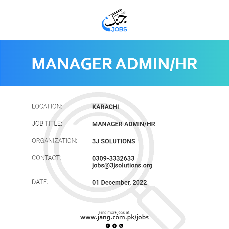 Manager Admin/HR