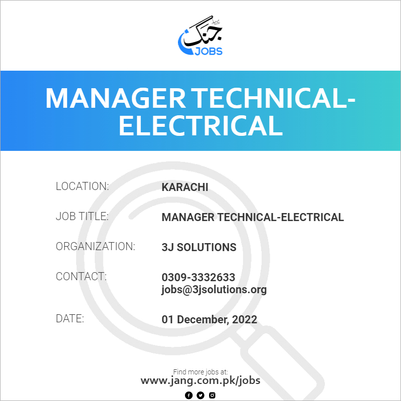 Manager Technical-Electrical