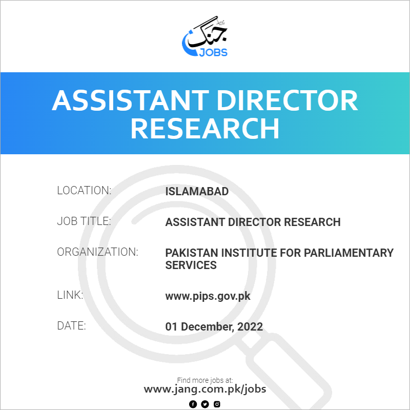 Assistant Director Research