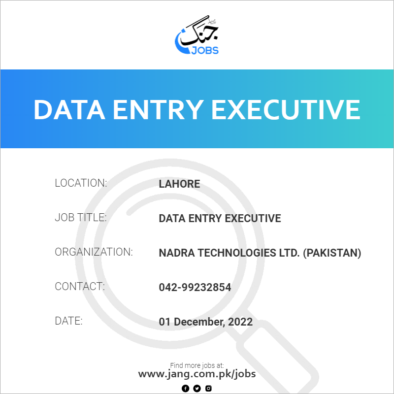 Data Entry Executive