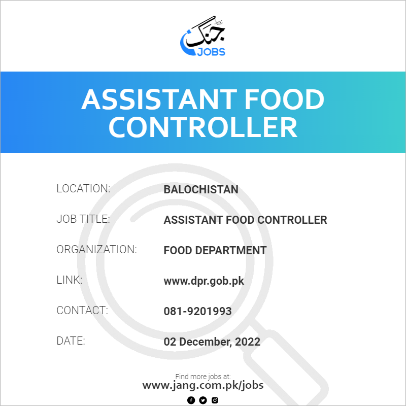 Assistant Food Controller