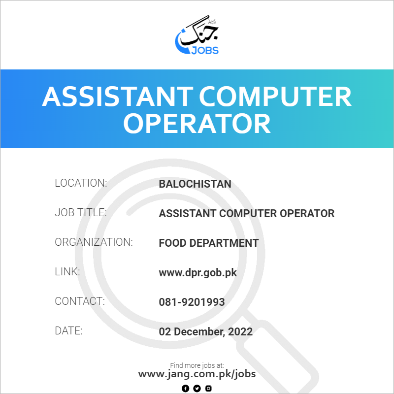 Assistant Computer Operator