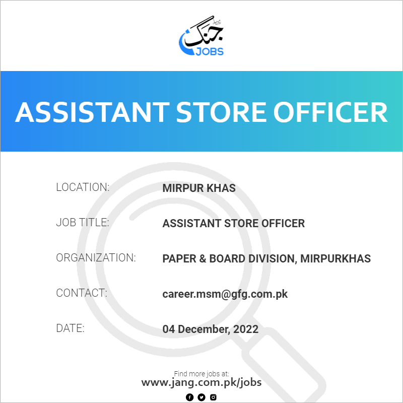 Assistant Store Officer