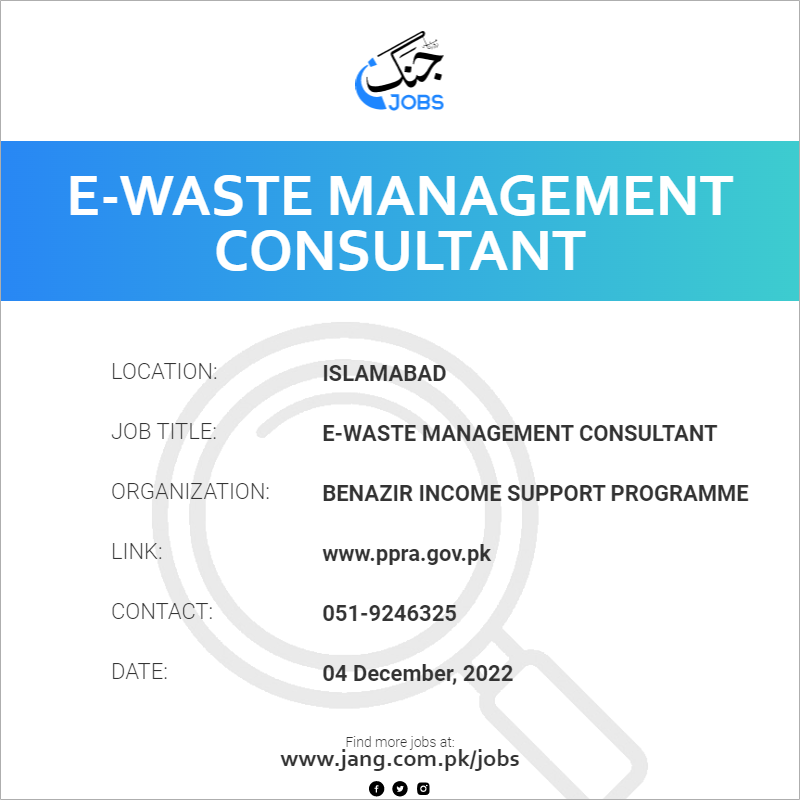 E-Waste Management Consultant