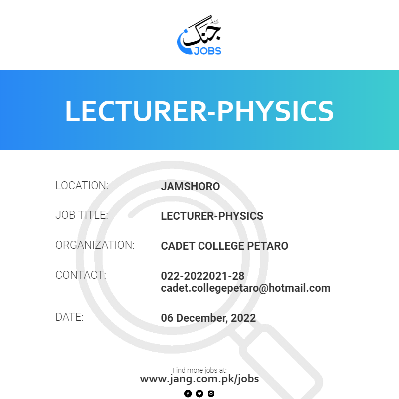 Lecturer-Physics