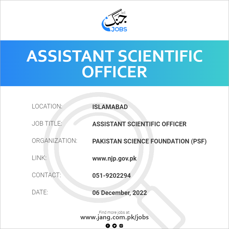 Assistant Scientific Officer