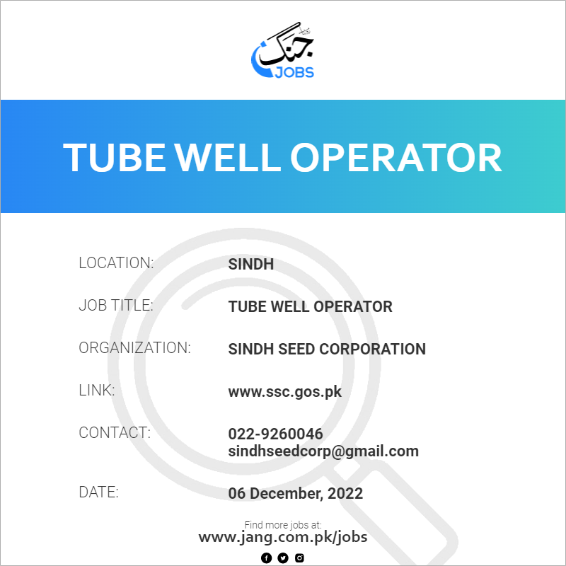 Tube Well Operator