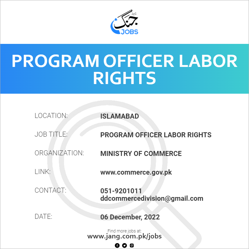 Program Officer Labor Rights