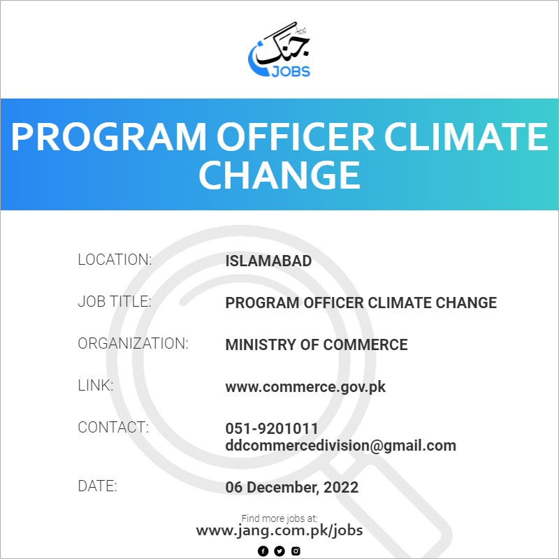 Program Officer Climate Change