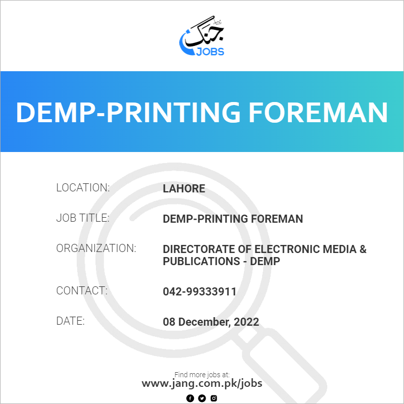 DEMP-Printing Foreman