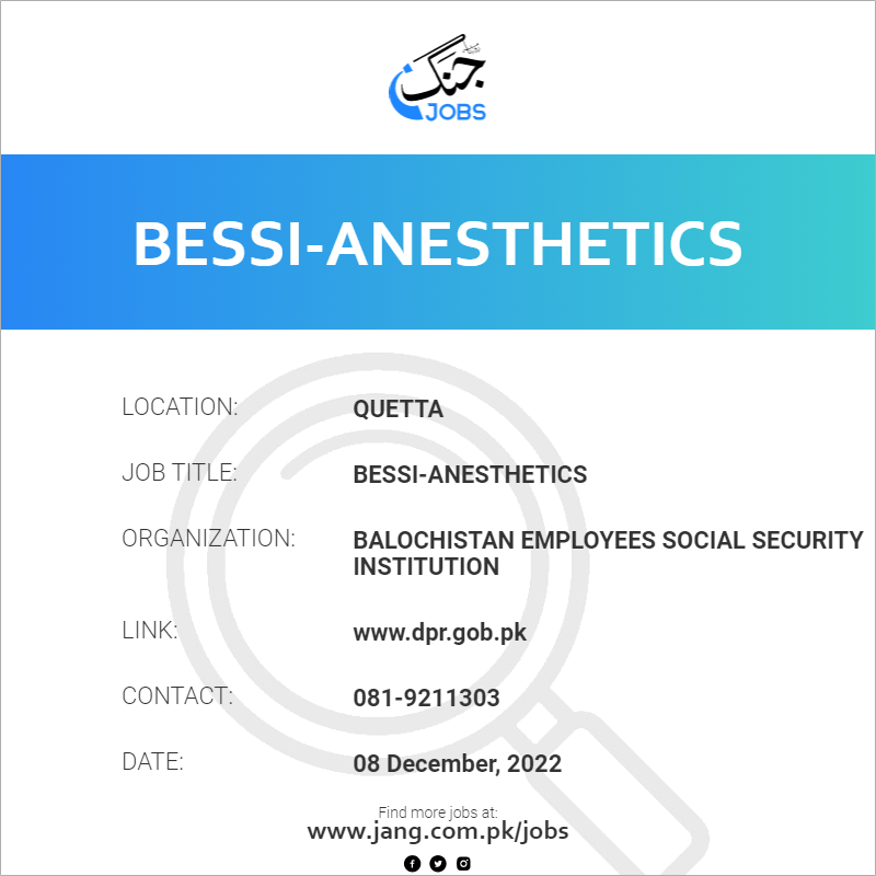 BESSI-Anesthetics