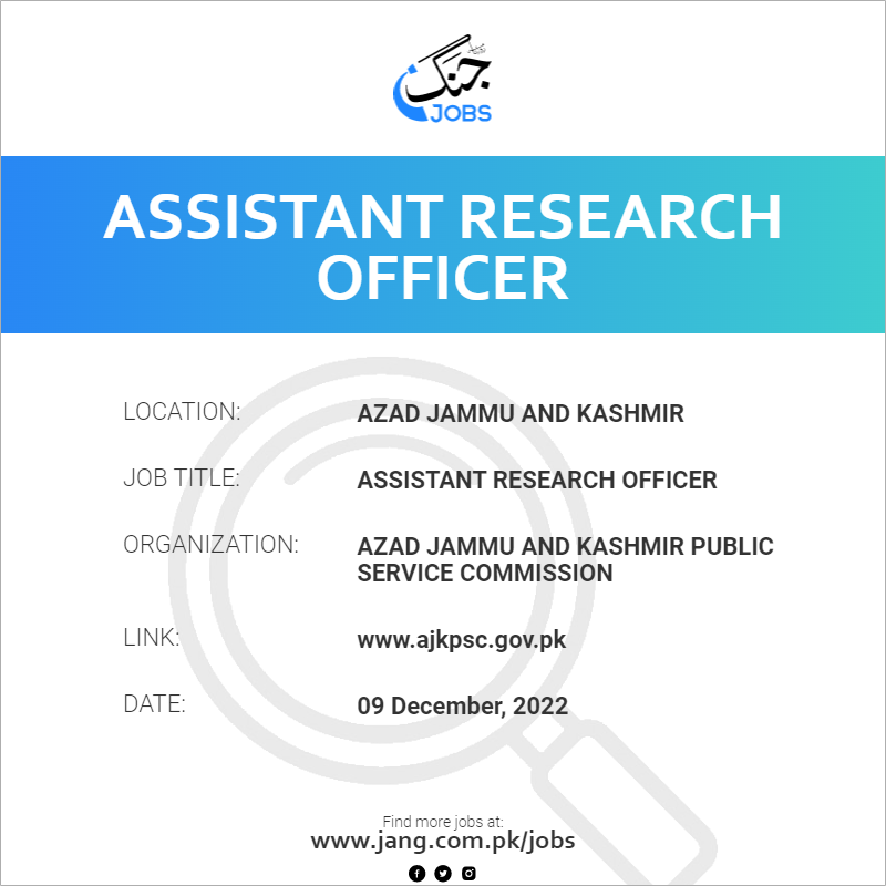 Assistant Research Officer