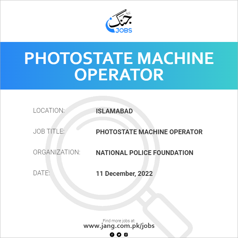 Photostate  Machine Operator