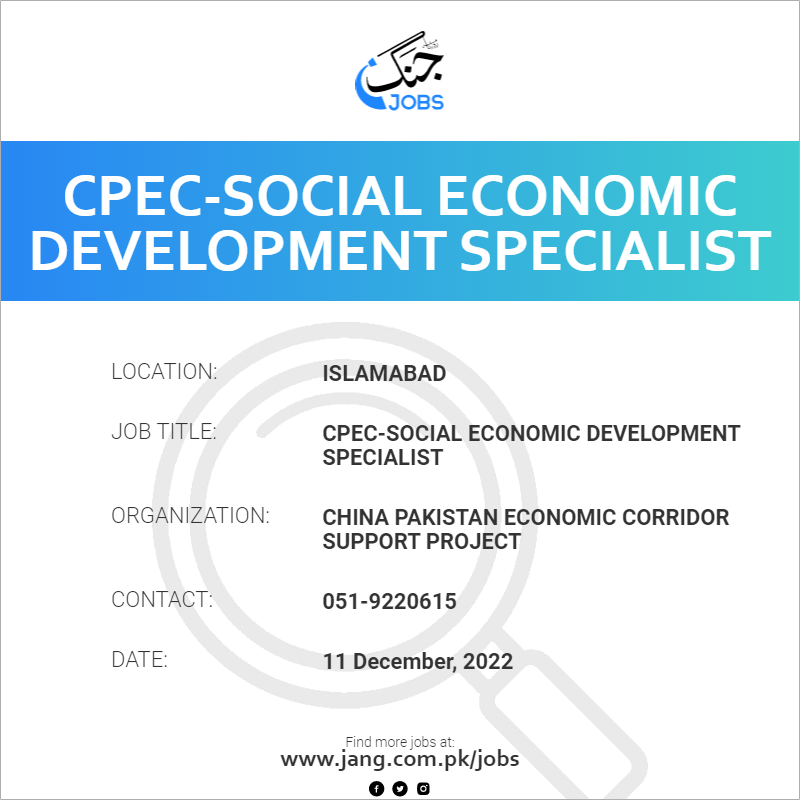 CPEC-Social Economic Development Specialist