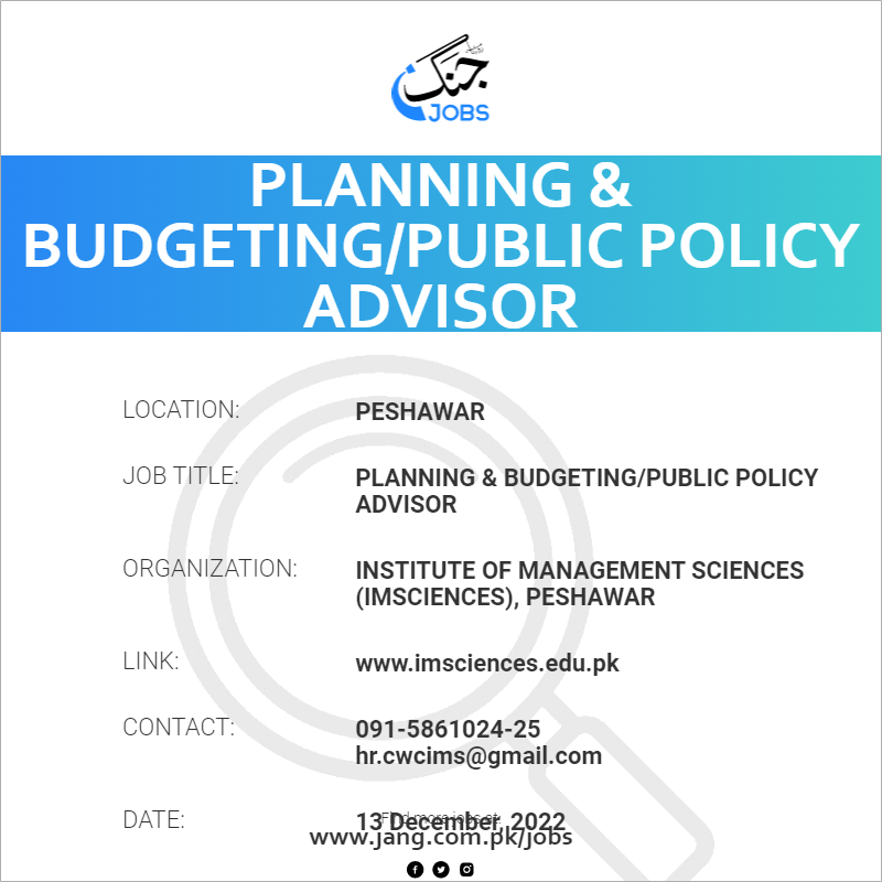 Planning & Budgeting/Public Policy Advisor