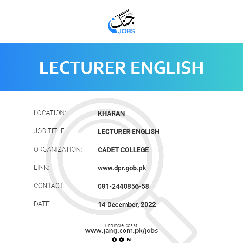 Lecturer English