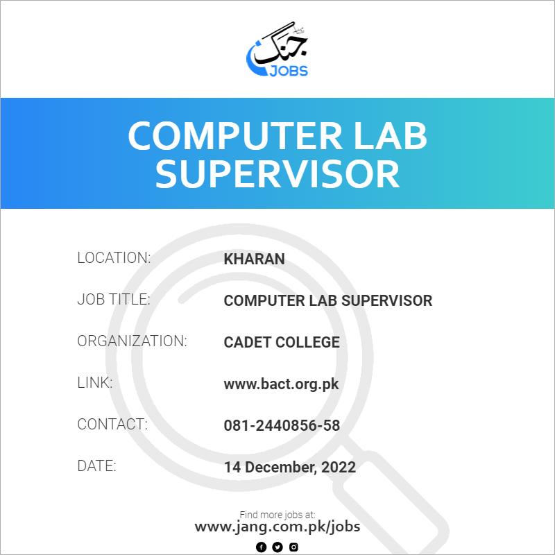 Computer Lab Supervisor