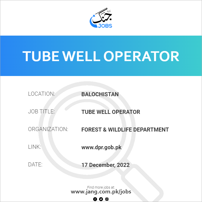 Tube Well Operator