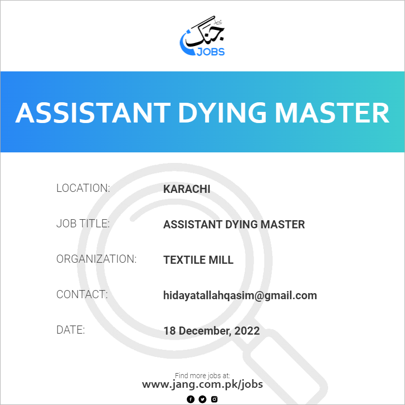 Assistant Dying Master