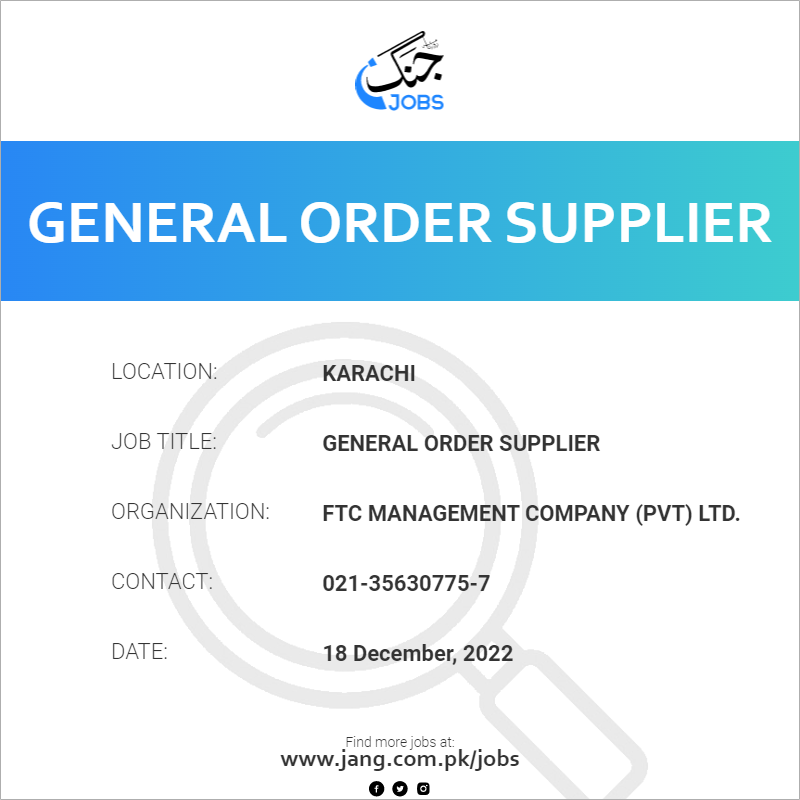General Order Supplier