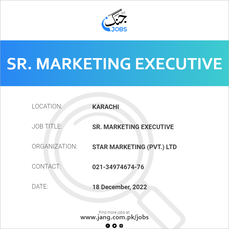 Sr. Marketing Executive