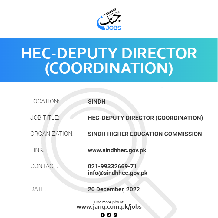 HEC-Deputy Director (Coordination)