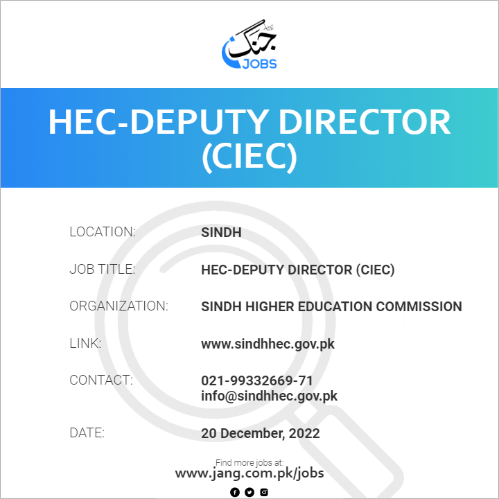 HEC-deputy Director (CIEC)