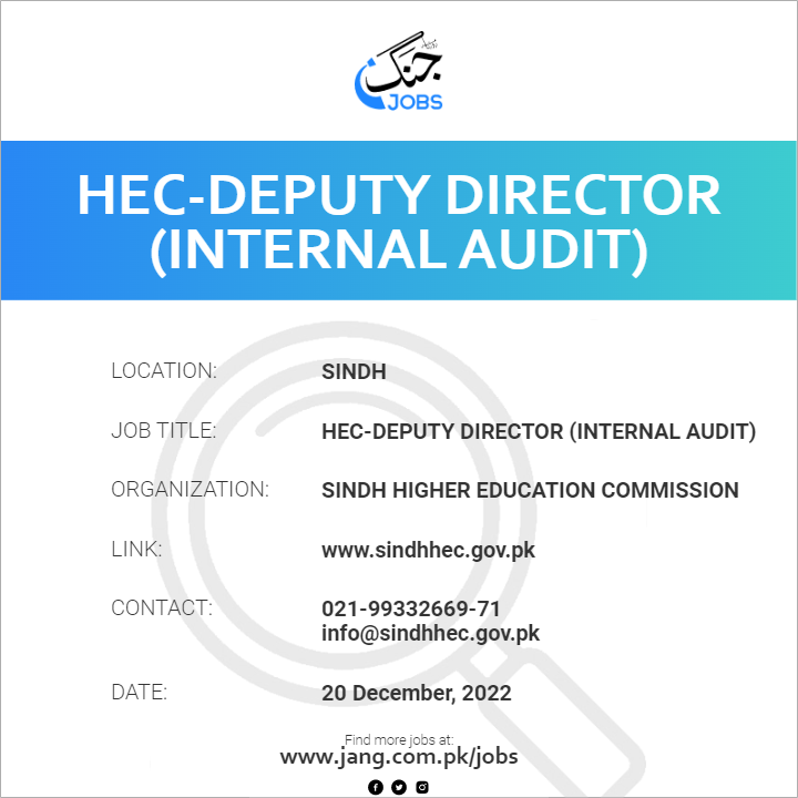HEC-Deputy Director (Internal Audit)