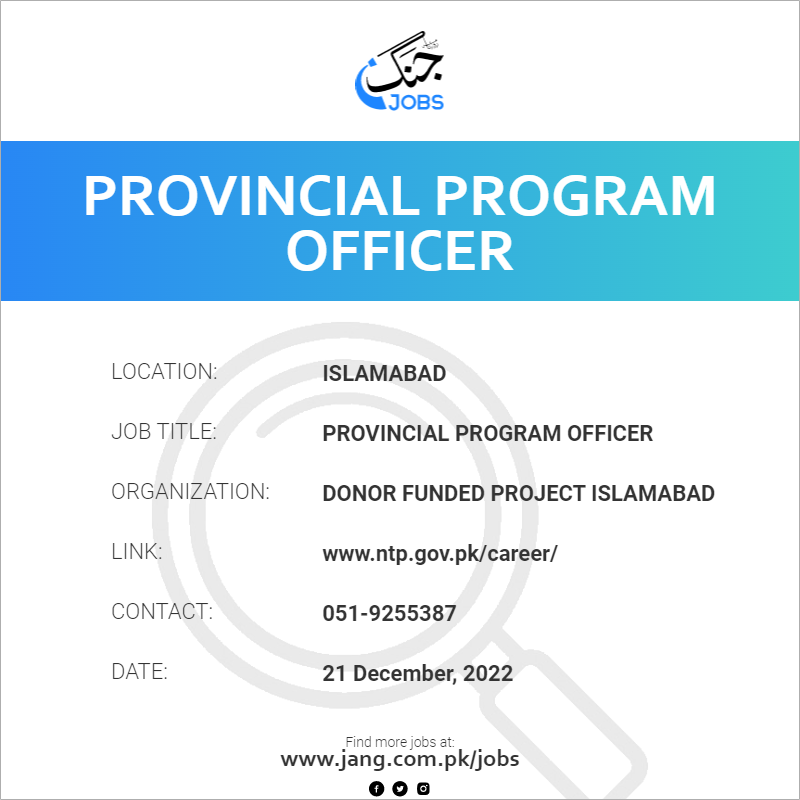 Provincial Program Officer
