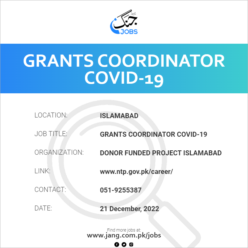 grants-coordinator-covid-19-job-donor-funded-project-islamabad-jobs