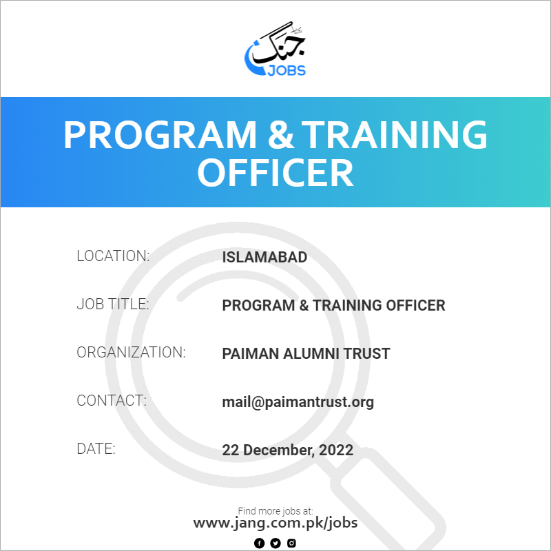 Program & Training Officer