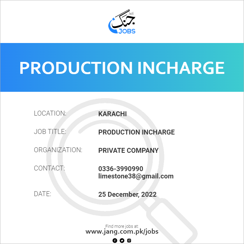 Production InCharge