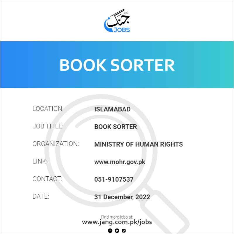 book-sorter-job-ministry-of-human-rights-jobs-in-islamabad-57742