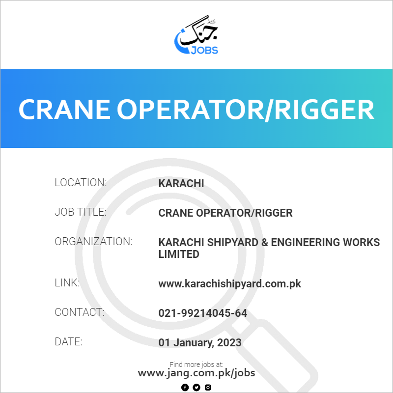 Crane Operator/Rigger