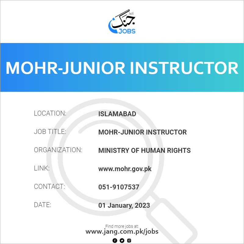 MOHR-Junior Instructor
